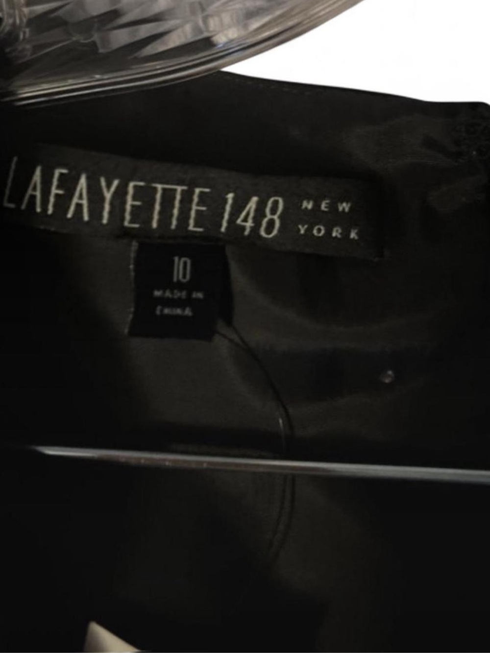 Lafayette 148 New York Black Buckle Waist Faux Wrap Sheath Dress. Size 10 NWT - Picture 4 of 8